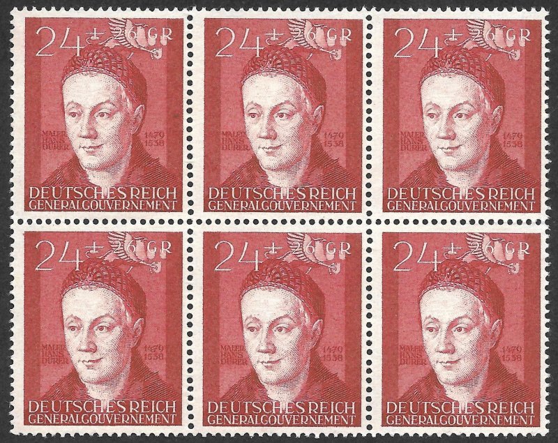 Doyle's_Stamps: MNH Polish German-Occup SemiPost Blocks Set, #NB19** to #NB23**