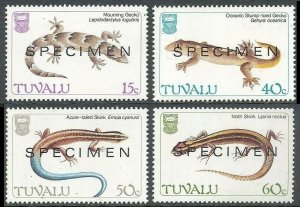 1986 Tuvalu 382-385 Reptiles ( SPECIMEN) 12,00 €