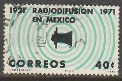 MEXICO 1034, 50th Anniv of 1st radio broadcast Latin America. Used. VF. (1349)