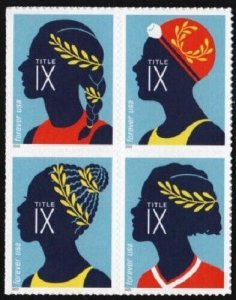 2022 58c Forever Title IX, Civil Rights, Block of 4 Scott 5668-5671 Mint F/VF NH