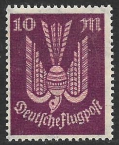 GERMANY 1922-23 10m CARRIER PIGEON Airmail Sc C12 MLH