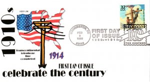 #3183e Transcontinental Phone Line Hobby Link FDC