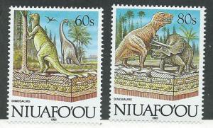 Tonga -Niuafo'ou #117A & 117B Dinosaurs (MNH) CV $3.85