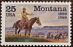 US Scott # 2401; 25c Montana issue from 1989; VF; MNH, og;