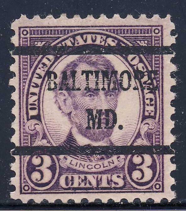 Baltimore MD, 635-43 Bureau Precancel, 3¢ Lincoln