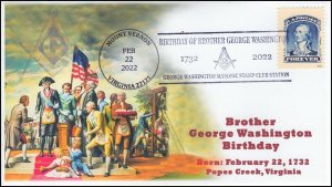 22-047, 2022, George Washington Birthday, Event Cover, Pictorial Postmark, Mount