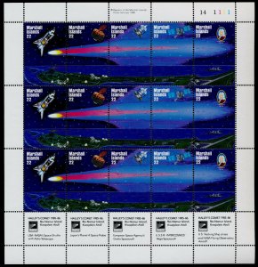 Marshall Islands 90a Sheet TR Plate MNH Space, Halley's Comet