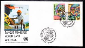 UN Vienna 88-89 World Bank UN Postal Admin U/A FDC