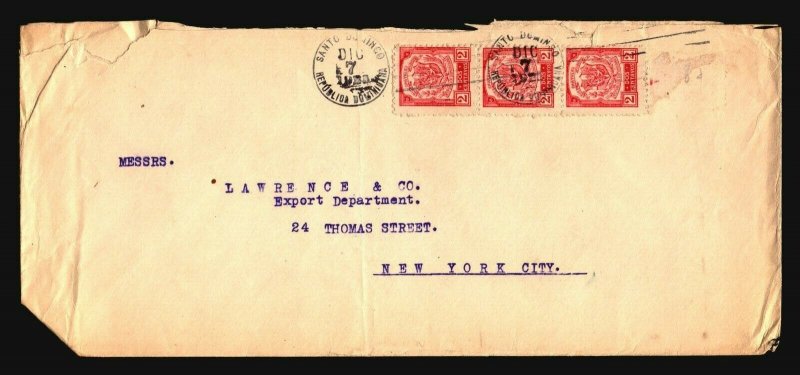 Dominican Republic 1923 Cover to USA / Light Fold & Creasing - Z16129
