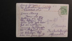 1911 Royalty Postcard Cover Elsdon to Newcastle Coronation Souvenir King George