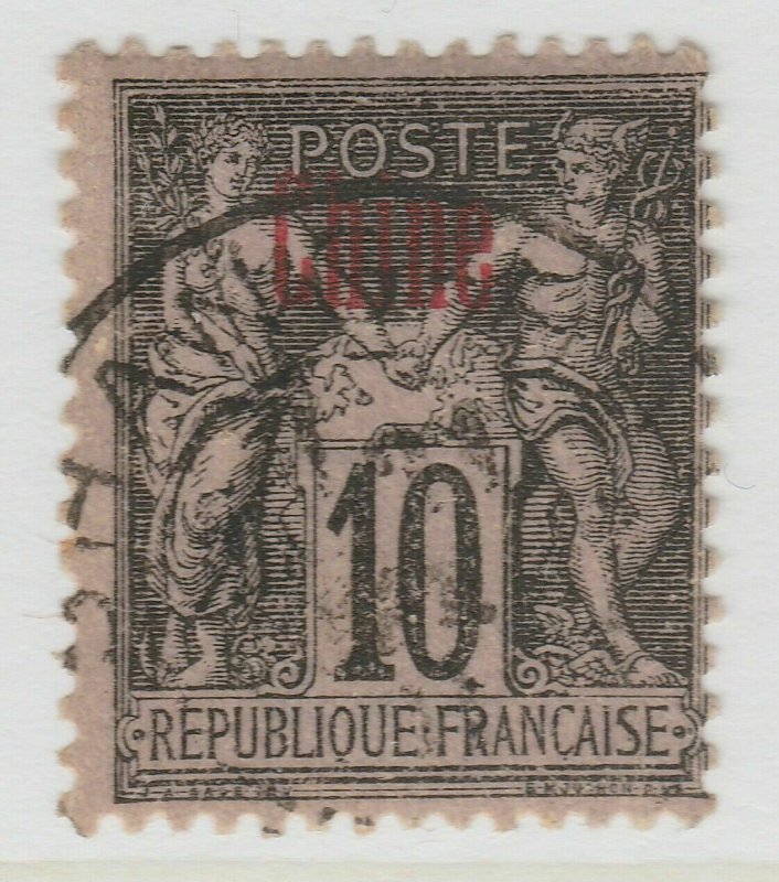 French China Carmine Overprint 1894-1903 10c Black Type I Used A18P39F241-