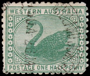 Western Australia Scott 89, Perf. 12.5 (1910) Used F, CV $9.25 M