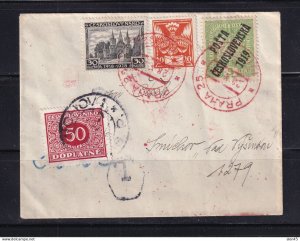 Czechoslovakia 1920  Cover Local Praha Tax due cancel 1919 Overprint 15241