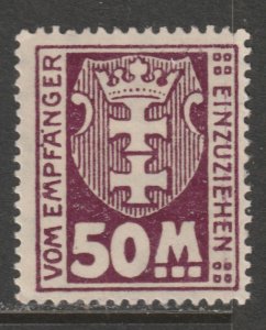 1923 Danzig - Sc J23 - MH VF - 1 single - Danzig Coat of Arms