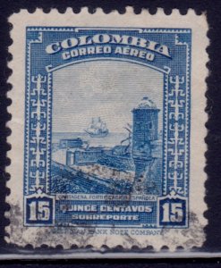 Colombia, 1952, Airmail, Local Motive, 15c, used**