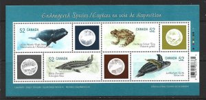 CANADA - 2007 ENDANGERED SPECIES -  SERIES 2 SOUVENIR SHEET - SCOTT 2229 - MNH