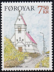 Faroe Islands 2004 MNH Sc #450 7.50k Tvoroyri Church