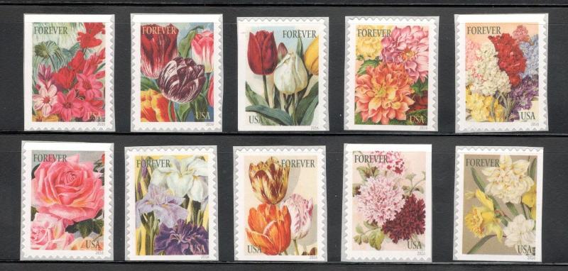 5042-5051 US Postage Botanical Art Set Of 10 Booklet Singles Mint/nh  (A-167)