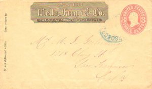 United States California Wells, Fargo & Co. San Francisco c1870 blue oval  3c...