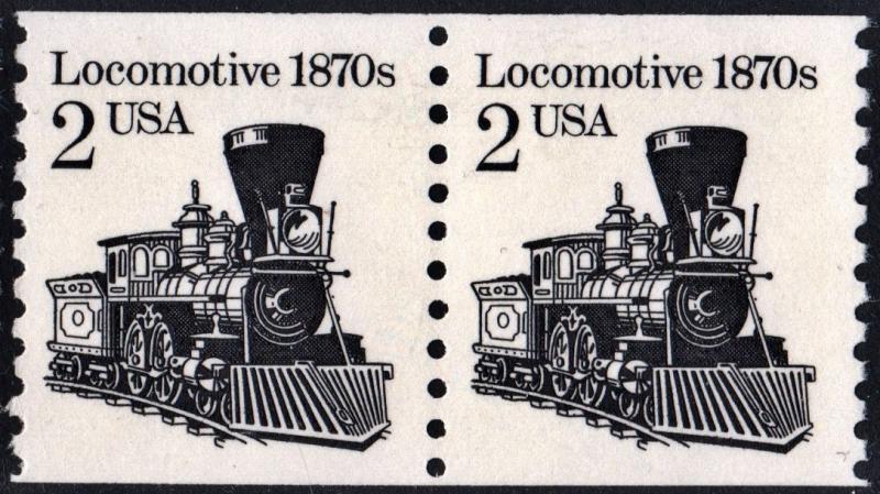 SC#2226 1¢ Locomotive Coil Pair (1987) MNH