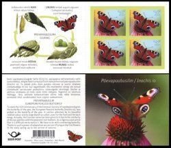 Estonia Estland 2014 Peacock butterfly Booklet of 4 stamps MNH