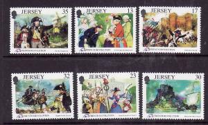 Jersey-Sc#516-21-unused NH set-French Revolution-1989-