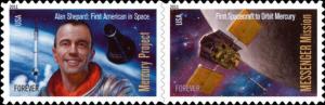 2011 44c Mercury Project & Messenger Mission, Pair Scott 4527-28 Mint F/VF NH