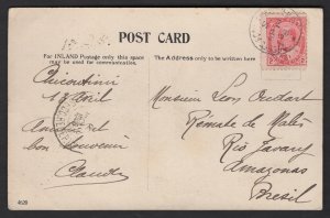 1908 2c UPU postcard rate to Rio Javary, Brazi. $50