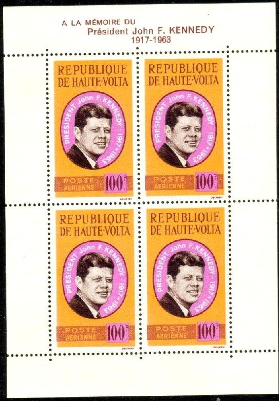 President John F. Kennedy, Burkina Faso S/S of 4 SC#C19a MNH