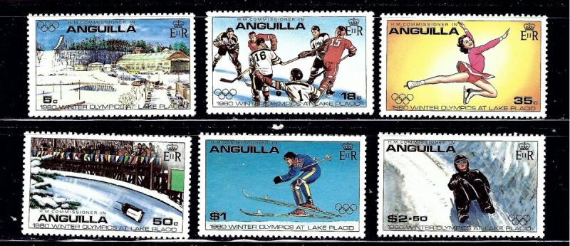 Anguilla 375-80 MNH 1980 Olympics perf 13½