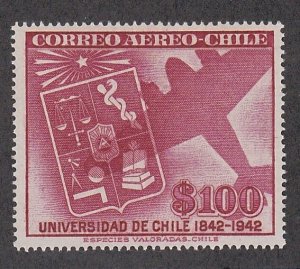 Chile # C89, Coat of Arms & Airplane, Mint NH, 1/2 Cat.
