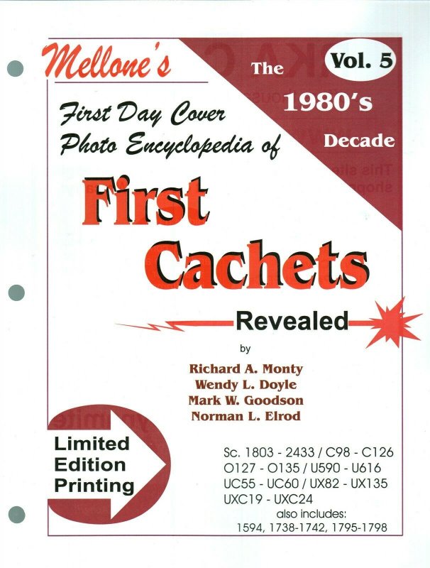 Mellone First Day Cover Photo Encyclopedia First Cachets 1980s Volume 5 