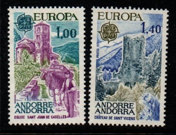 Andorra (Fr) Sc 254-55 1977 Europa stamp set mint NH