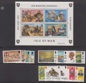 Isle of Man 1974 Year set of U/Mint