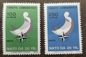 *FREE SHIP Turkey 20th Anniversary NATO 1972 Bird (stamp) MNH *see scan