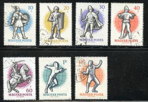 HUNGARY - Warriors- Scott #1241-1247, Used, Cat. $1.45