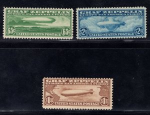 MOMEN: US STAMPS # C13-C15 GRAF ZEPPELIN AIRMAIL MINT OG NH $1,675 LOT #F 1766