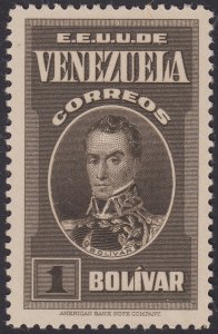 Venezuela 1938 1b Black Brown. VLM Mint. Scott 340, SG 549