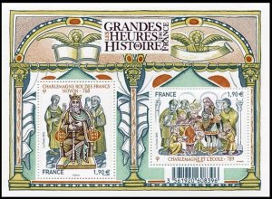 FRANCE 2015 History: King Charlemagne. Souvenir sheet, MNH