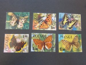 Poland 1977 Sc 2227-32 butterfly CTO set FU