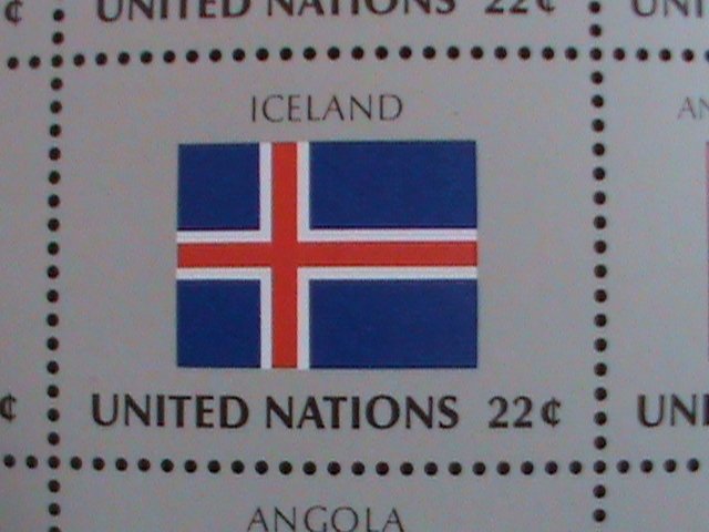 ​UNITED NATION-1986 SC#485-488 U. N. FLAGS SERIES MNH FULL SHEET- VERY FINE