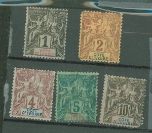 Ivory Coast #1-5 Unused