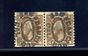 Scott #446 Washington Used Coil Line Pair of 2 Stamps (Stock #446-lp1)