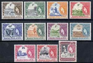 Basutoland 1954-58 QEII definitive set complete 1/2d to 1...