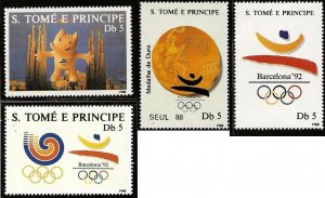 Sao Tome and Principe 1988 MNH Stamps Scott 834-837 Sport Olympic Games