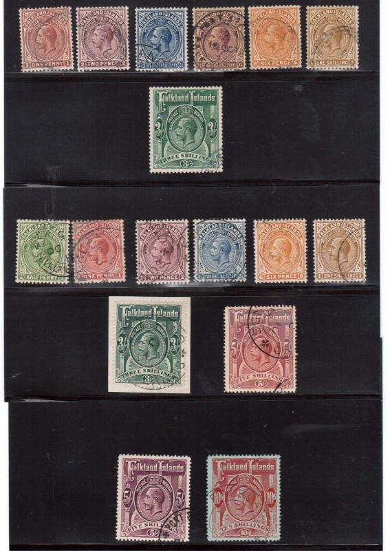 Falkland Islands #30 - #39 #42 - #48 (SG #60 / #68 #74 / #80) VF Used