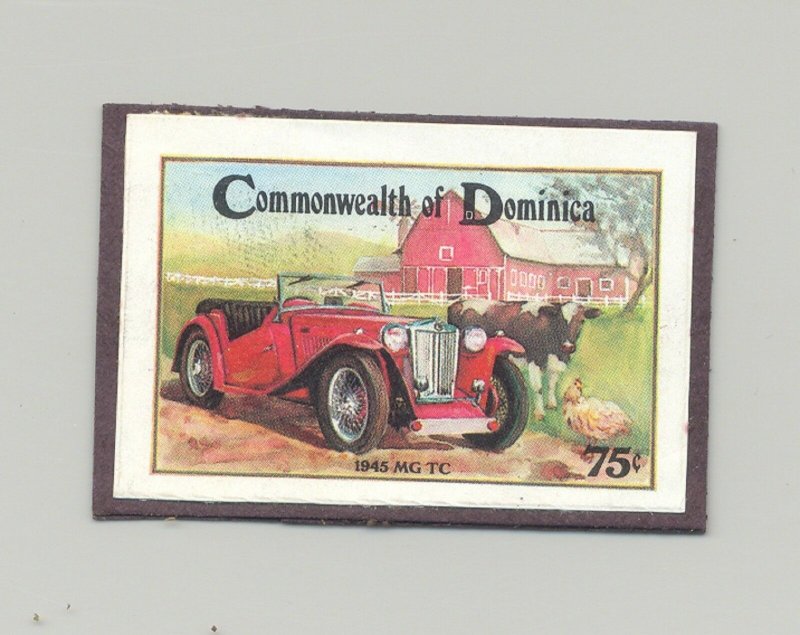 Dominica #813 Automobiles, Cows, Chickens 1v Imperf Proof Mounted on Card