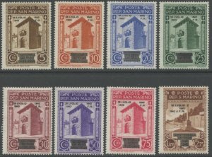 SAN MARINO Sc#215-221, 224 1943 Downfall of Facism Part Set OG Mint Hinged