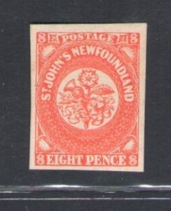 1857-64 Newfoundland - Stanley Gibbons #8 - 8d. scarlet-vermilion - MH*