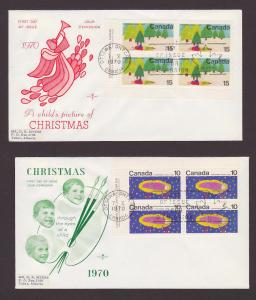 Canada 529, 530 - 2 inscription block FDCs